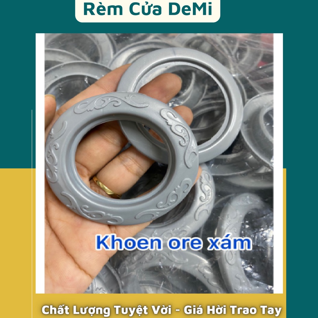 ( COMBO KHOEN RÈM XÁM ) Khoen nhựa ore màu xám may rèm cửa