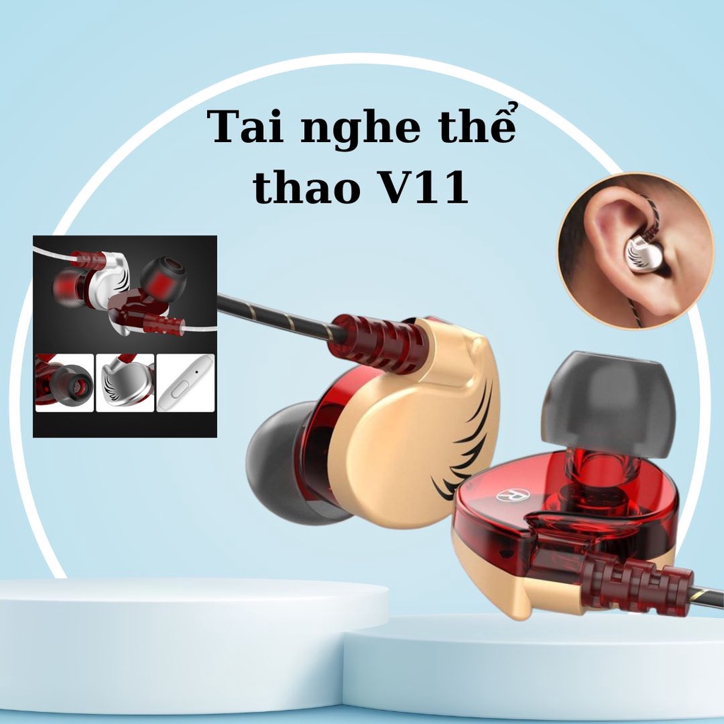 Tai Nghe Gaming bass mạnh, Chơi Game nghe nhạc thể thao Chống Ồn Có Mic In Ear Cho PC và các dòng điện thoại