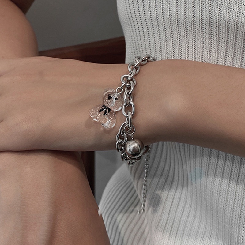 Vòng Tay Trong Suốt Hình Gấu Dễ Thương Cho Nữ