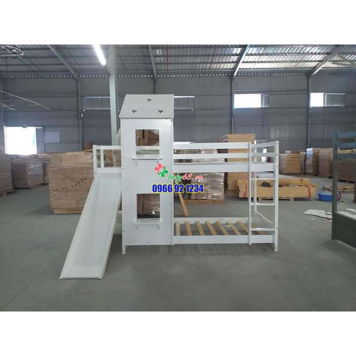 Giường tầng có cầu tuột hình ngôi nhà