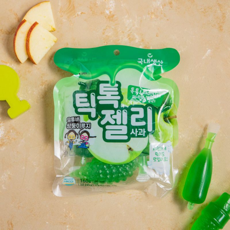 Thạch Tiktok Hàn Quốc Vị Dâu, Nho, Đào, Táo Gói 160g