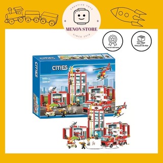 Đồ chơi lắp ráp 6064 02052 180034 82038 mô hình trạm cứu hoả thành phố