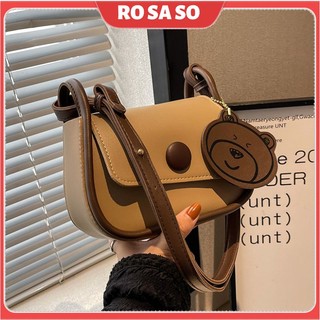 Túi xách nữ đeo chéo mini đẹp đeo vai kẹp nách du lịch đi chơi công sở da PU Size 20cm ROSASO TX94