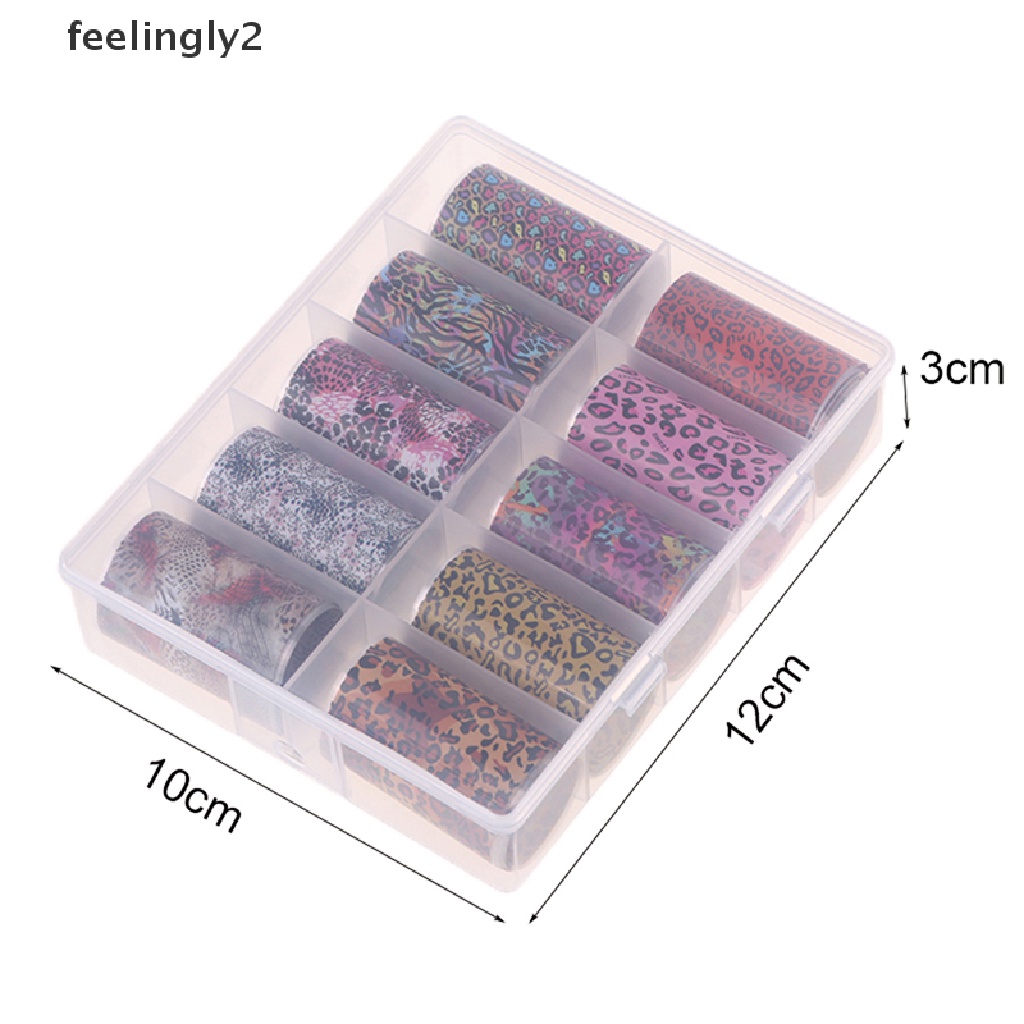 Bộ Miếng Dán Trang Trí Móng Tay Nghệ Thuật Chuyển Đổi Lá Nhôm (F)