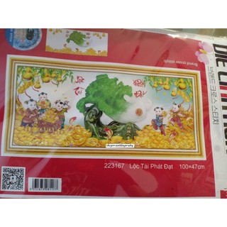 [HCM]Tranh thêu Lộc Tài Phát Đạt 223167 kích thước 100 x 47cm