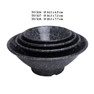 Tô xoăn đựng phở , bún nhựa Melamine vân đá đen