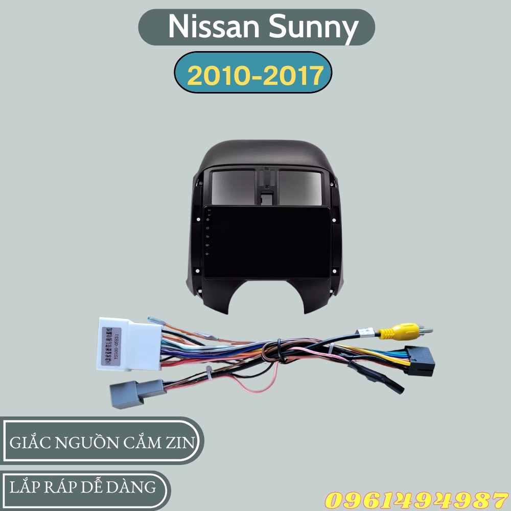 Mặt dưỡng 9 inch Nissan Sunny kèm dây nguồn cắm zin theo xe dùng cho màn hình DVD android 9 inch