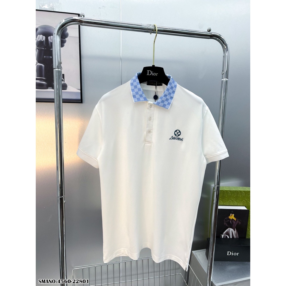 Áo Polo Nam LV Cổ Caro Chất Cotton Mát Mịn - Áo Phông Nam Cổ Bẻ Thêu Logo Cao cấp