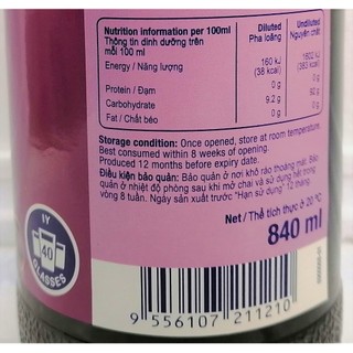 [Chai 840ml - LÝ CHUA ĐEN] NƯỚC ÉP TRÁI CÂY CÔ ĐẶC [Malaysia] SUNQUICK Blackcurrant Fruity and Refreshing (halal)