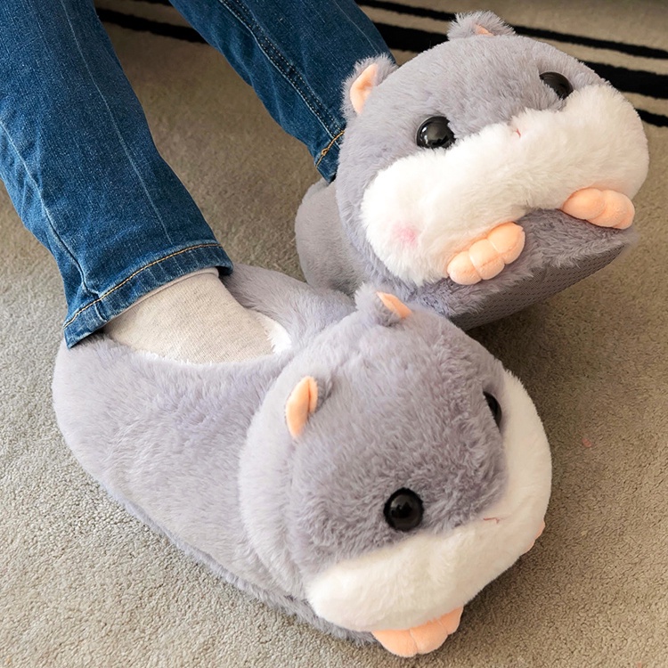 Dép Bông Đi Trong Nhà Đế Dày Mềm Mại Hình Chuột Hamster Đáng Yêu Cho Cặp Đôi