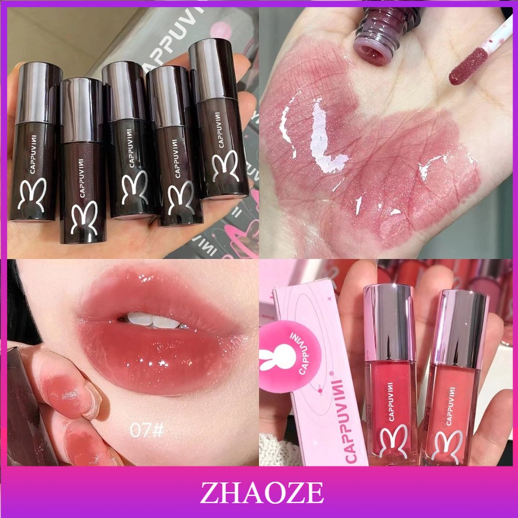Son Bóng Kapovini Dưỡng Ẩm Trong Suốt Thiết Kế Vỏ Son Hình Thỏ Xinh Xắn