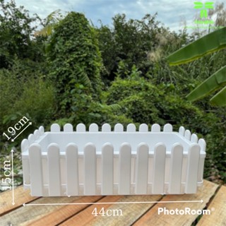 [3 Cái] Khay Chậu Nhựa Hàng Rào Trắng (44x19x15)