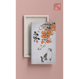Tranh canvas|Mèo An Yên|Trang trí tết 2023|Thư pháp