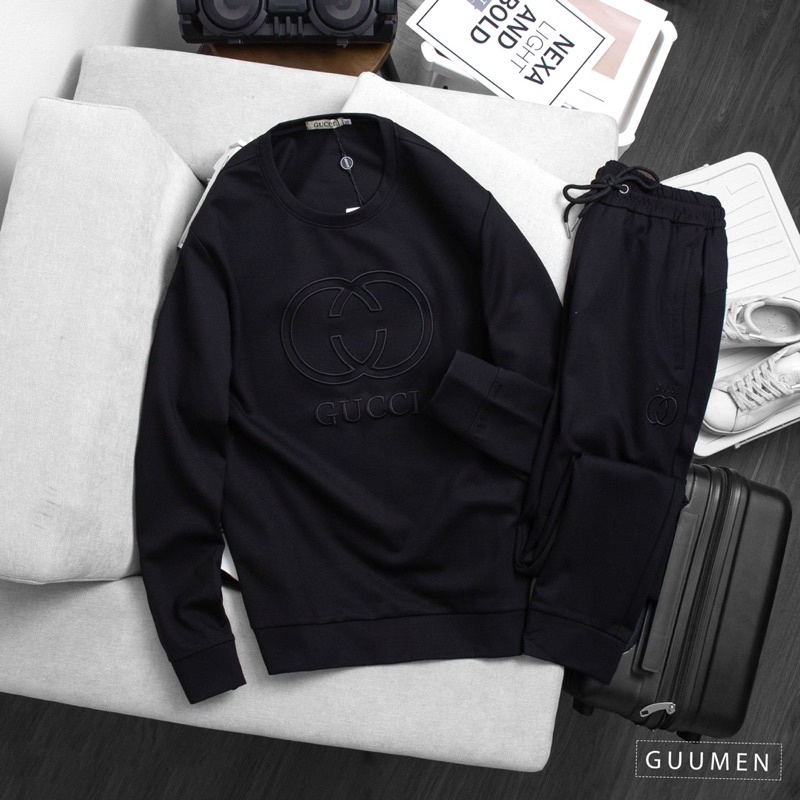 Bộ quần áo nỉ Dior, Adidas, Gucci cổ tròn cao cấp
