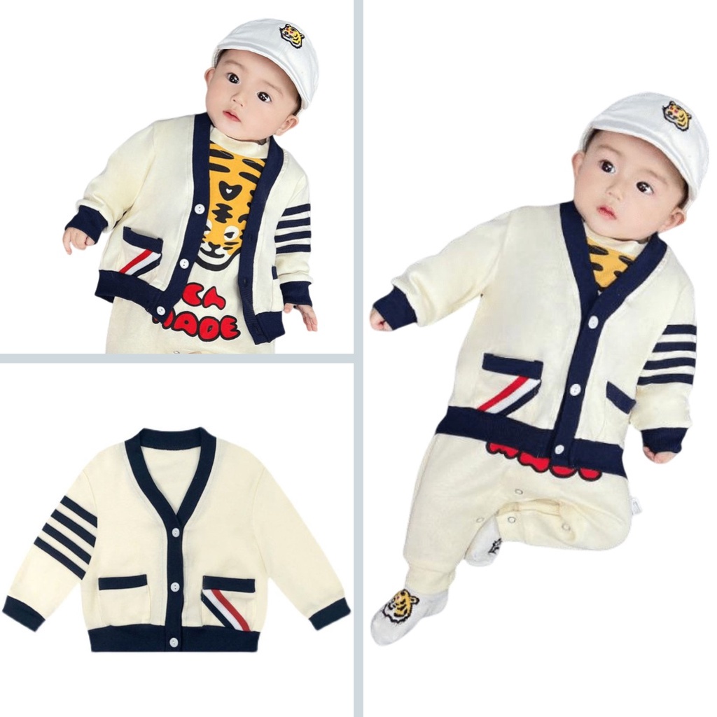 Áo Khoác Cotton Mỏng Phong Cách Hàn Quốc Cho Bé 0-18 Tháng Tuổi