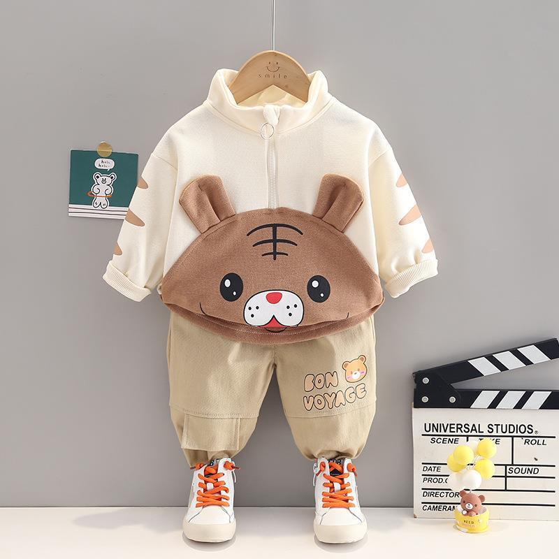 Set áo hoodie bé trai con hổ kèm quần kaki cho bé MINTSCLOSET Mint's Closet 1 2 3 4 5 tuổi - TD4146