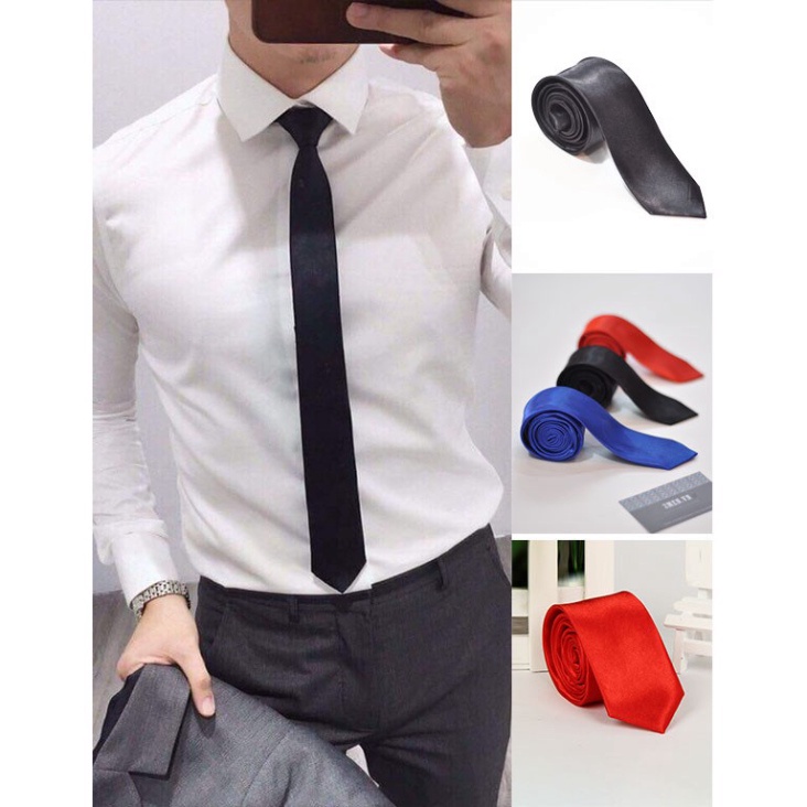 Cà vạt nam bản nhỏ 5cm cavat học sinh vải mịn cao cấp hàng đẹp chuẩn xuất khẩu C01