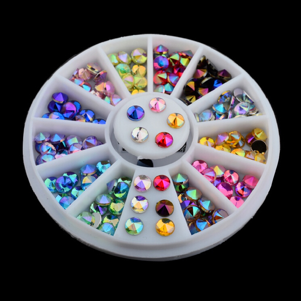 Hạt Đá 3D Lấp Lánh 12 Màu Sắc Trang Trí Móng Tay Nghệ Thuật DIY