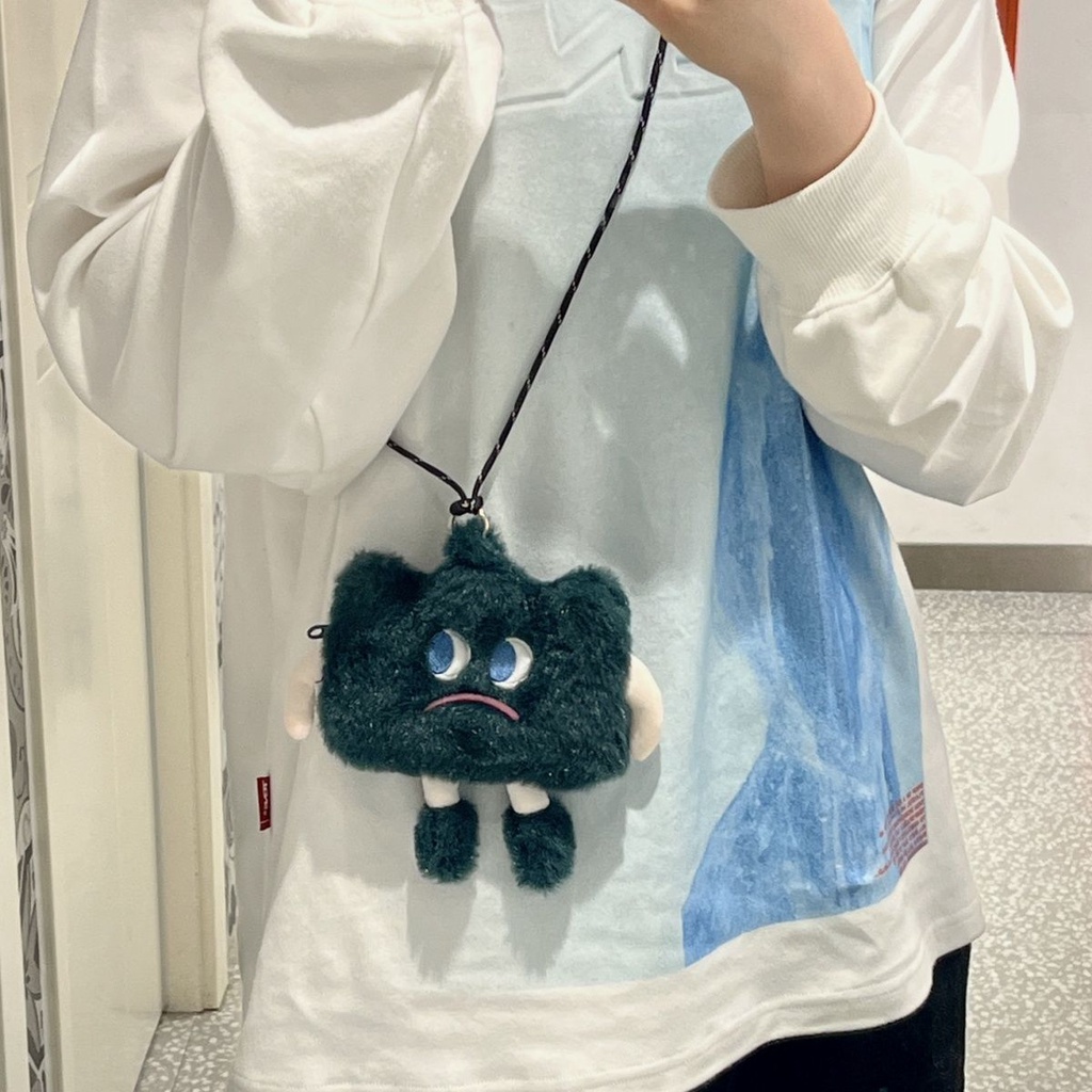 Túi Đeo Chéo Đựng Tiền Xu Bằng Vải Bông Dễ Thương Vui Nhộn Phong Cách Nhật Bản