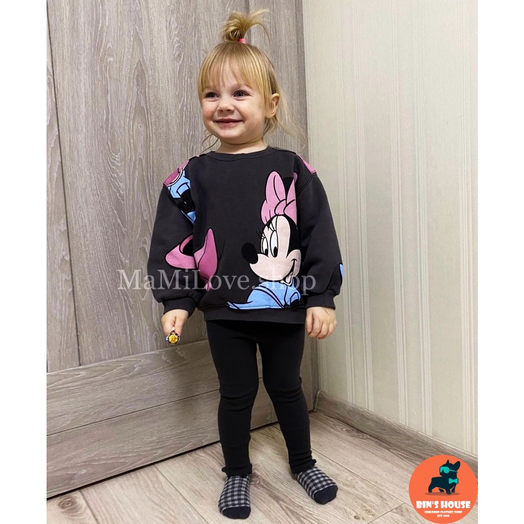 BÁN SỈ BỘ BÉ GÁI ĐEN MICKEY NƠ QUẦN LEGGING TĂM