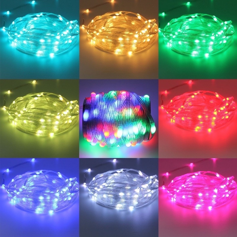 10 MÉT ĐÈN LED RGB USB 5v NHÁY THEO NHẠC TRANG TRÍ CÂY THÔNG NOEL - CHỐNG NƯỚC