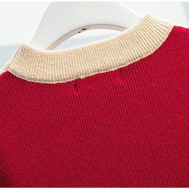 Đầm sweater Dệt Kim Tay Dài Thời Trang Thu Đông Dành Cho Bé Gái 3-14 Tuổi