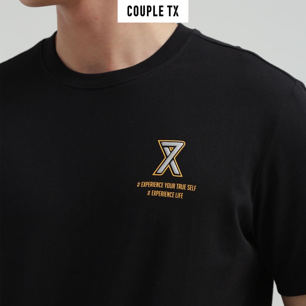 Áo Thun Nam Couple TX Regular Fit In Logo X Nhũ Bạc MTS 1195