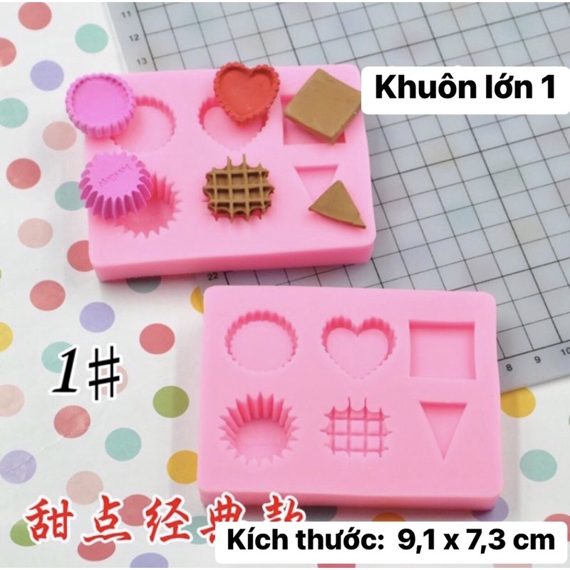 Khuôn silicone làm bánh đất sét mini, khuôn cupcake ốc quế