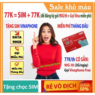 SIM ITEL 4G [Miễn phí tháng đầu] 90G/th tốc độ 4G, Sim 4G VINAPHONE, Gọi VINAPHONE Miễn phí