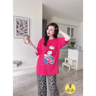 ⛅️ set bộ cotton 100% - set cô gái quần ống loe siêu hack dáng