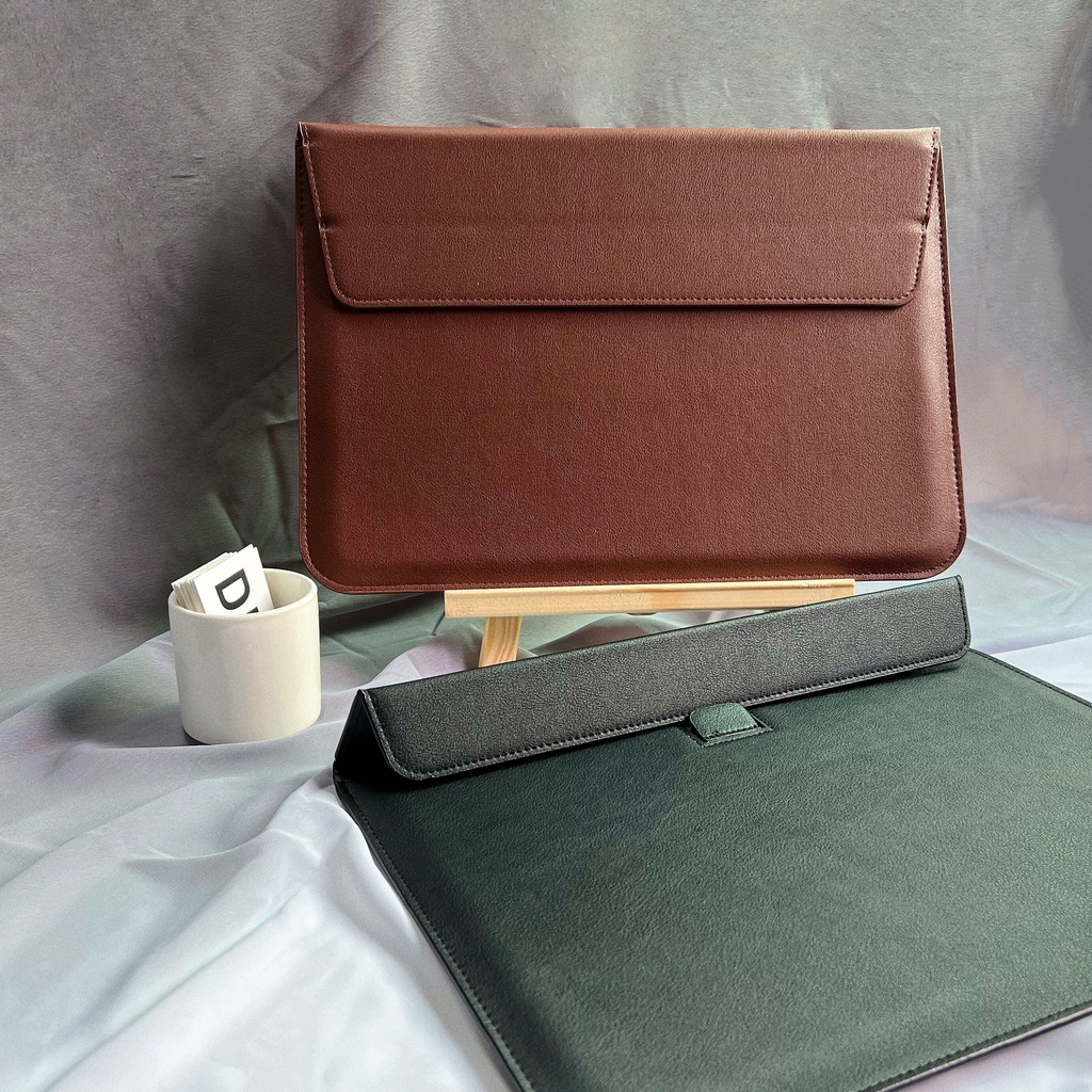 compatible for Laptop/Matebook/MacBook pro leather sleeve with Stand Function sleeves Slim Hand Bag Business bag carry bag