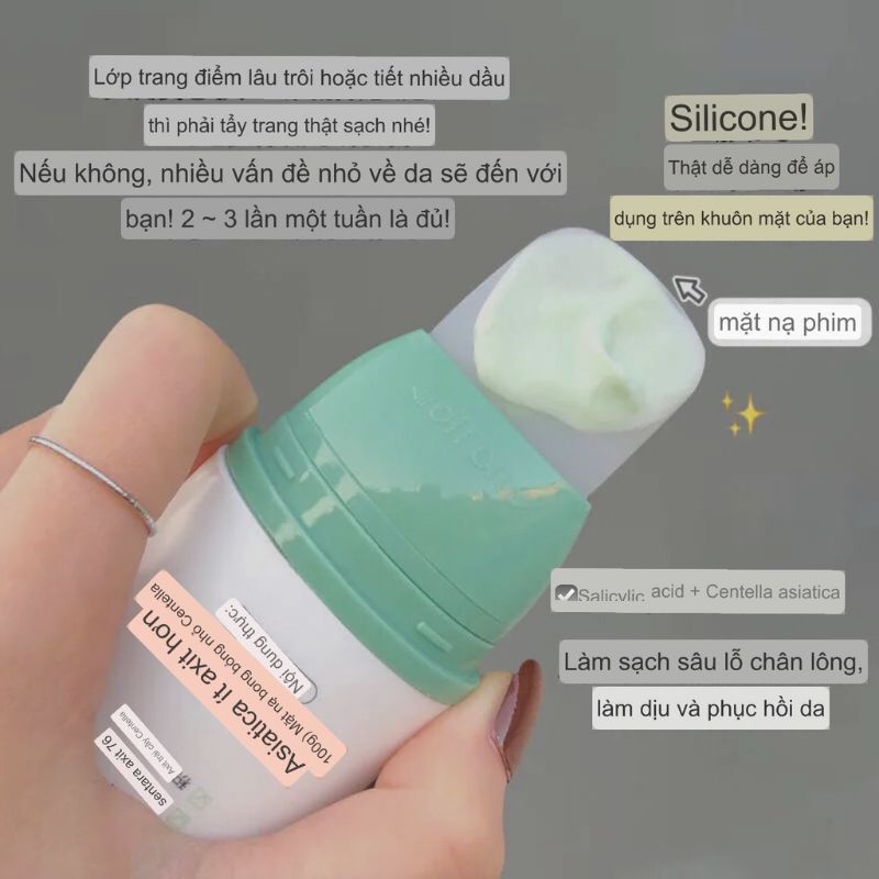 Combo mặt nạ sủi bọt rau má Ginbi và tẩy tế bào chết mâm xôi làm sạch và sáng da