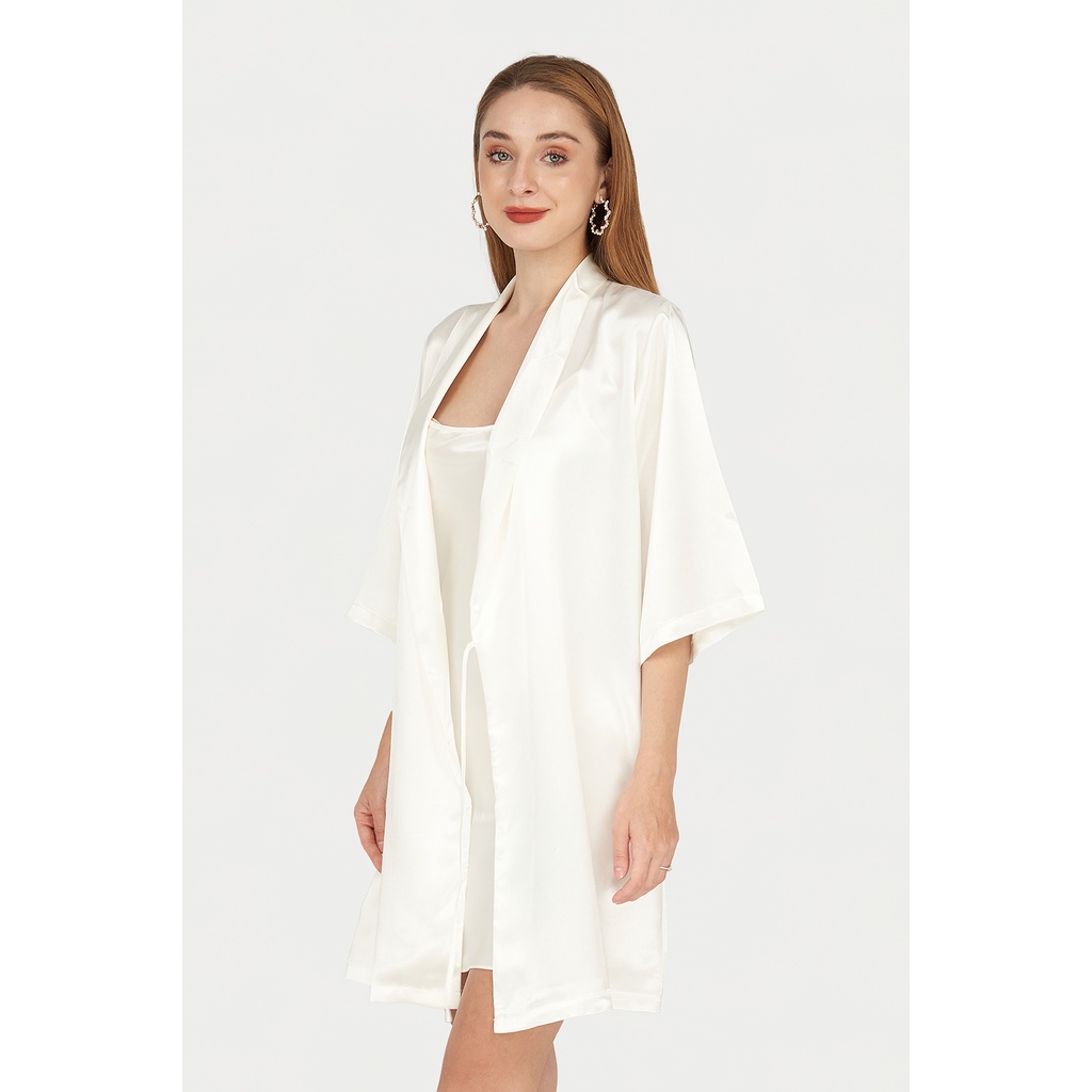 Áo khoác Kimono Vera Satin trơn - V0464