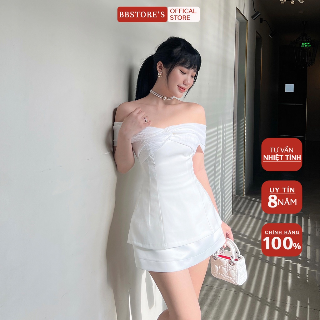 BBSTORE'S Áo Peplum Trễ Vai Xoắn Ngực Thời Trang Đi Tiệc Cực Xinh -A1325