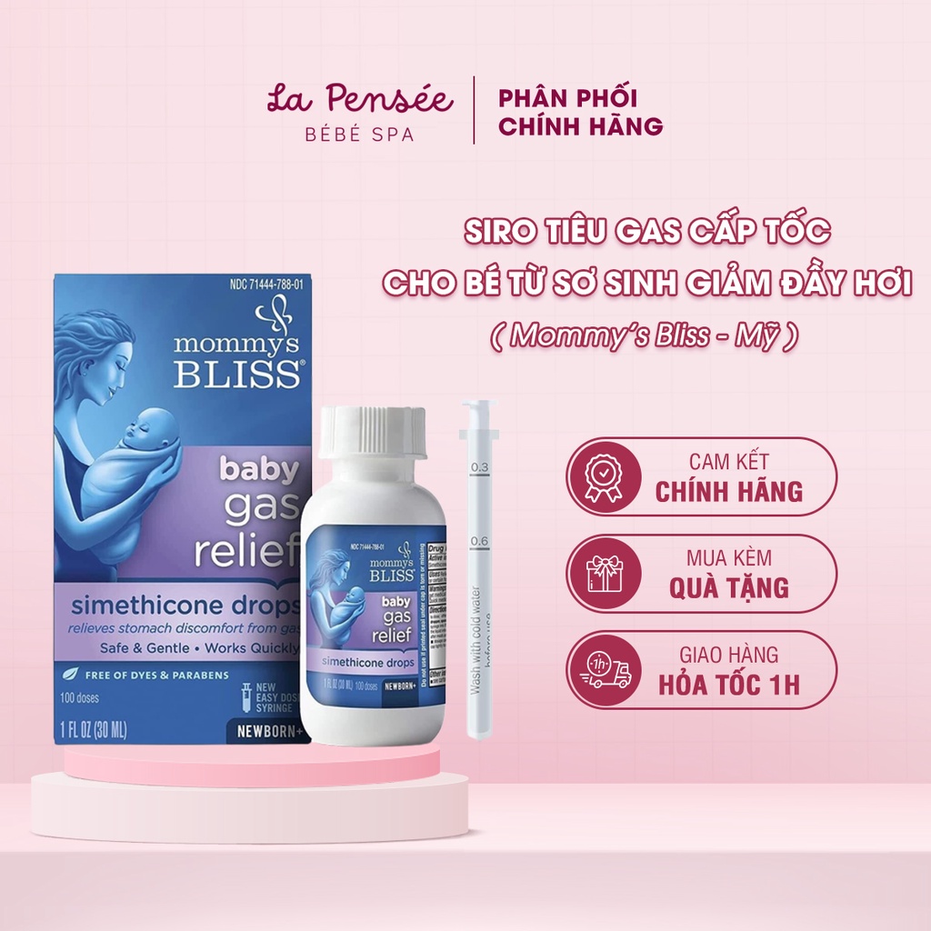 Siro tiêu gas cấp tốc cho bé từ sơ sinh giảm đầy hơi, colic Mommy’s Bliss - Mỹ