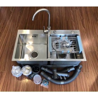 ✅GIÁ SỐC✅(HCM)Combo chậu đúc rửa chén 304(tặng khay để đồ)