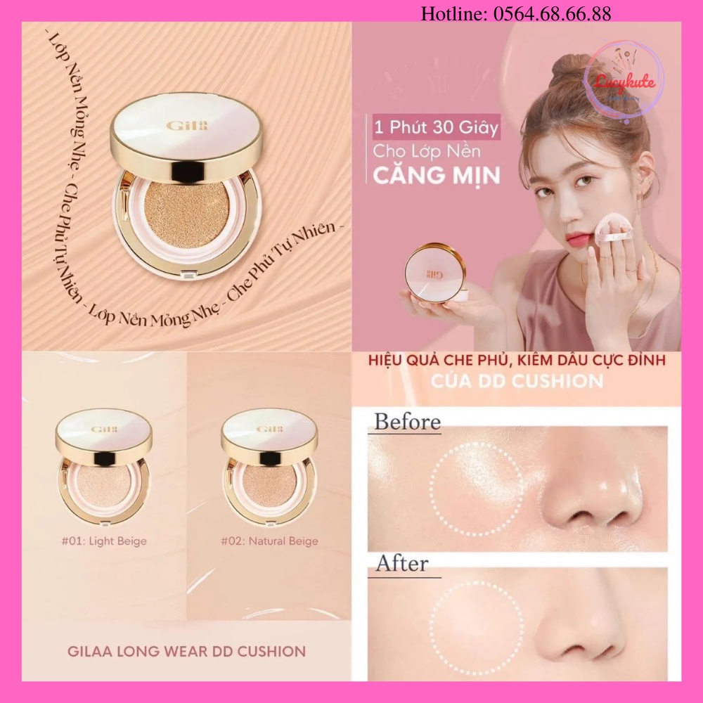 Phấn nước GILAA LONG WEAR DD CUSHION - SPF50+/PA+++