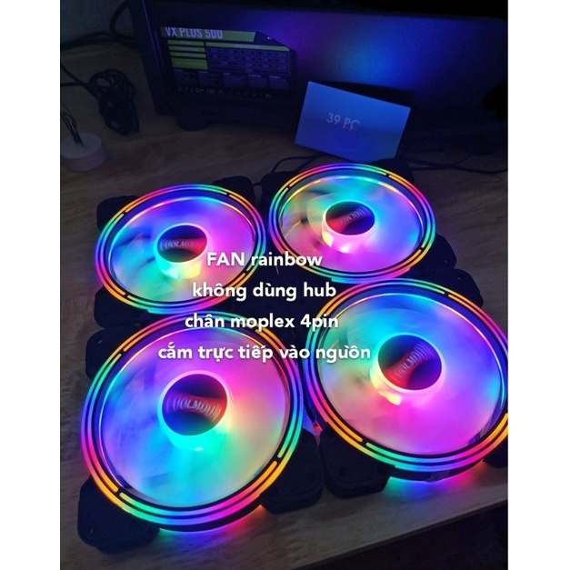 Fan case Làm Mát Máy Tính CoolMoon Rainbow, fan RGB các mã new