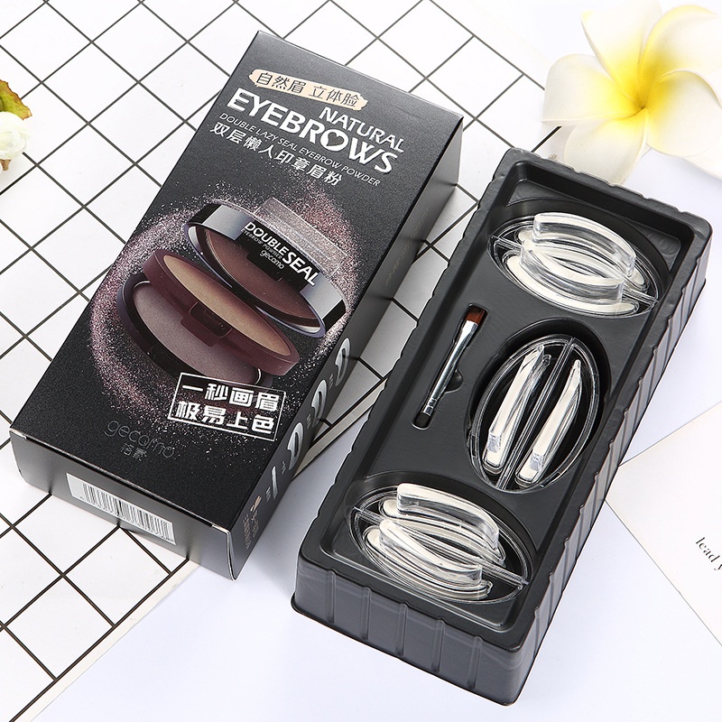 Bộ khuôn bột in xăm khuôn mày theo từng khuôn mặt Gecomo Eyebrow Powder