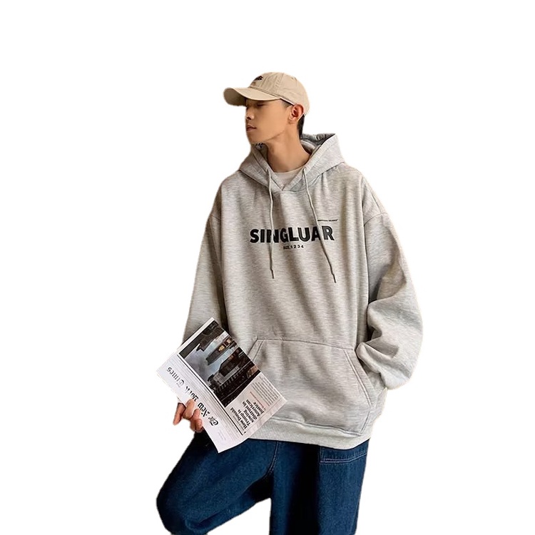 Áo Hoodie Tay Dài Oversize In Chữ Phong Cách Nhật Bản Thời Trang Cao Cấp Cho Nam