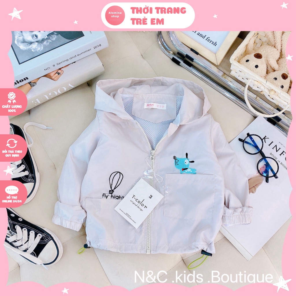 Áo Khoát Gió Cao Cấp, Khoát 2 Lớp Cho Bé Trai, Hàng Quảng Châu Siêu Xịn, Size Từ 10-22kg