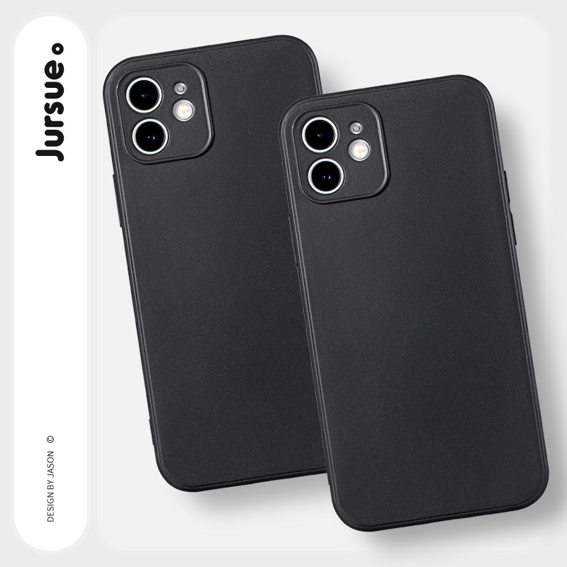 Ốp lưng JURSUE mềm chống bẩn chống sốc màu đen Cho iPhone 14 13 12 11 Pro Max SE 2020 X XR XS 8 7 ip 6S 6 Plus YCS2