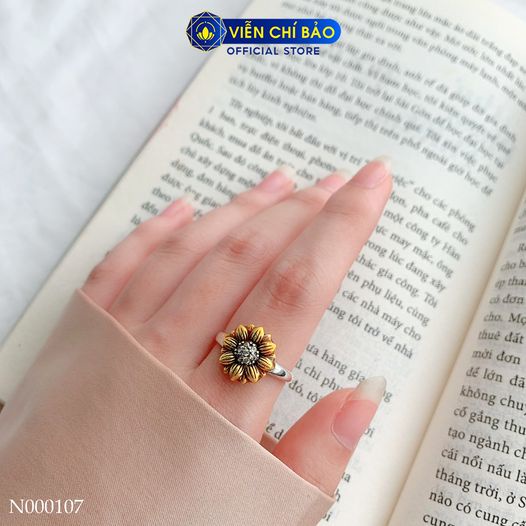 Nhẫn hoa hướng dương new chất liệu bạc Thái 925 thời trang phụ kiện trang sức nữ Viễn Chí Bảo N000107