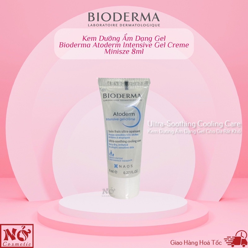 (Mini 8ml)Bioderma Kem Dưỡng Ẩm Dạng Gel Cho Da Rất Khô Bioderma Atoderm Intensive Gel Creme