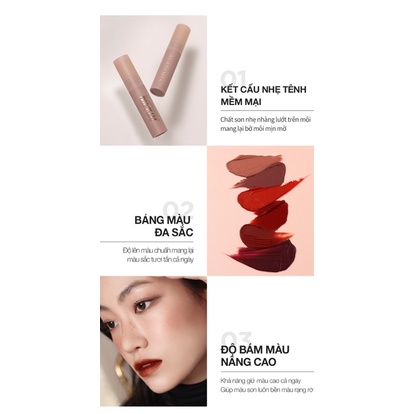 Son Kem Lì Merzy Academia Mellow Tint / Son Thỏi Lì Merzy Academia Cotton Lipstick