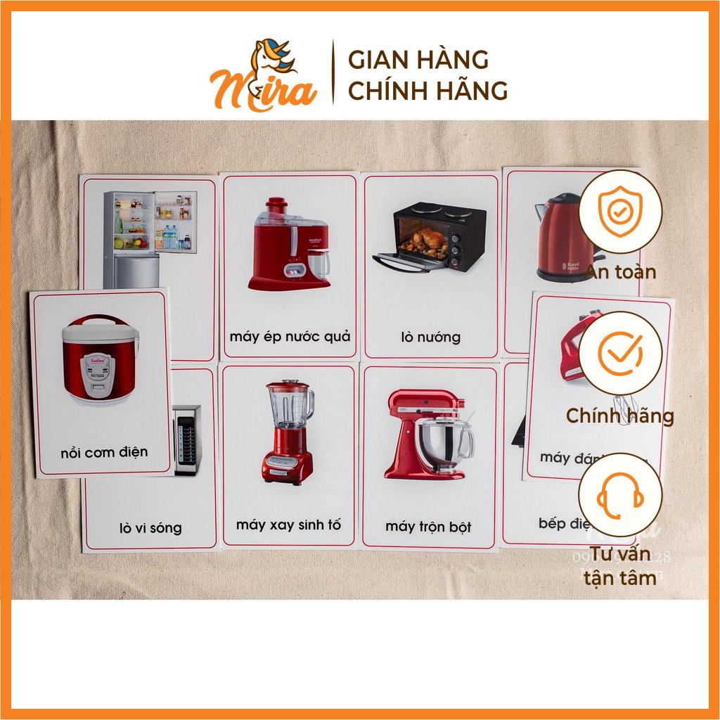 Montessori - Thẻ 3 phần 10 đồ vật dùng cho nhà bếp - Mira Toys