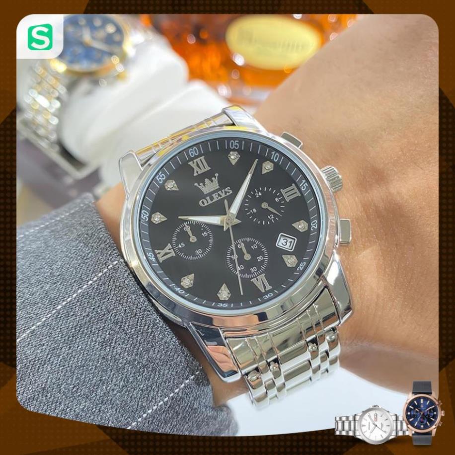 Đồng hồ OLEVS 2858 nam đa chức năng thời trang dây đeo bằng thép không gỉ