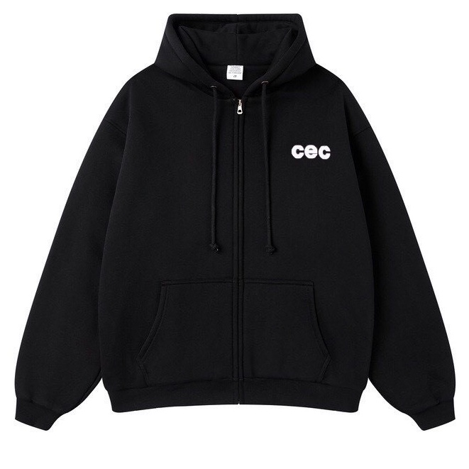 Áo Hoodie Zip CEC Mũ Trùm Unisex , Áo Khoác Nỉ Dây Kéo Khoá Mẫu Mới Hiphop