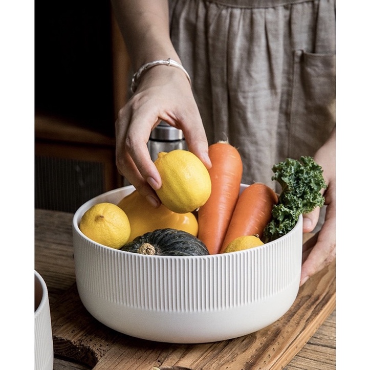 Tô sứ lớn màu trắng, tô canh, tô salad