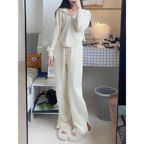 Bộ thun thể thao dài tay có mũ chất nỉ - sport